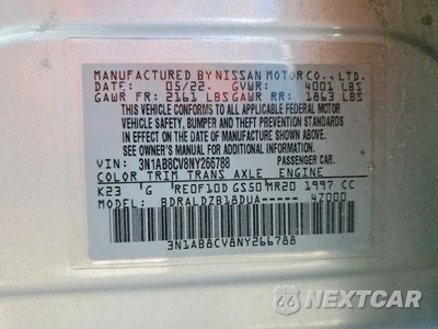 Zdjęcie 14 z 14 samochodu: 2022 NISSAN SENTRA VIN:3N1AB8CV8NY266788 - miniatura