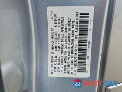 Zdjęcie 12 z 12 samochodu: 2013 HONDA ACCORD EX VIN:1HGCR2F77DA259234 - miniatura