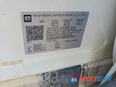 Zdjęcie 13 z 13 samochodu: 2021 CHEVROLET EQUINOX LT VIN:3GNAXKEV5MS167914 - miniatura