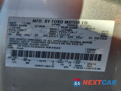Zdjęcie 12 z 12 samochodu: 2010 FORD F150 SUPER CAB VIN:1FTEX1E84AFA83422 - miniatura