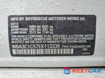 Zdjęcie 12 z 12 samochodu: 2014 BMW 328 I SULEV VIN:WBA3C1C57EK113339 - miniatura