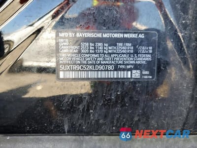 Zdjęcie 13 z 13 samochodu: 2019 BMW X3 VIN:5UXTR9C52KLD90780 - miniatura