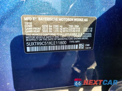 Zdjęcie 13 z 13 samochodu: 2019 BMW X3 XDRIVE30I VIN:5UXTR9C51KLE11800 - miniatura