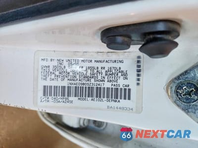 Zdjęcie 12 z 12 samochodu: 1995 TOYOTA COROLLA DX VIN:1NXAE09B0SZ312417 - miniatura