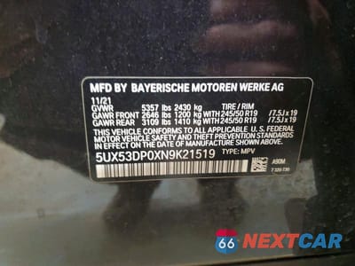 Zdjęcie 13 z 13 samochodu: 2022 BMW X3 XDRIVE30I VIN:5UX53DP0XN9K21519 - miniatura