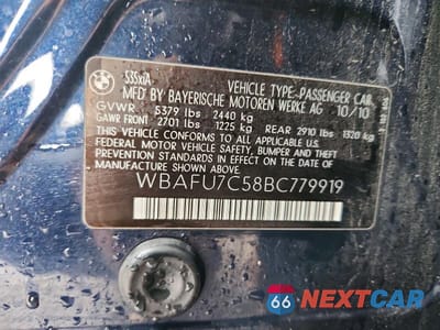 Zdjęcie 12 z 12 samochodu: 2011 BMW 535 XI VIN:WBAFU7C58BC779919 - miniatura