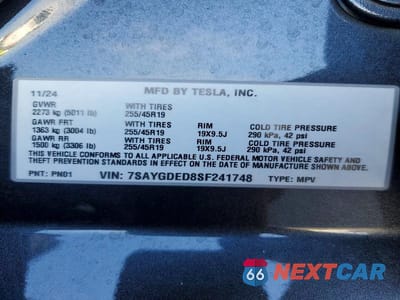 Zdjęcie 13 z 13 samochodu: 2025 TESLA MODEL Y VIN:7SAYGDED8SF241748 - miniatura