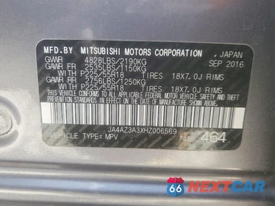 Zdjęcie 14 z 14 samochodu: 2017 MITSUBISHI OUTLANDER SE VIN:JA4AZ3A3XHZ006569 - miniatura