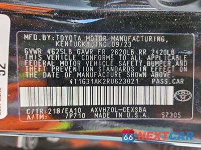 Zdjęcie 13 z 13 samochodu: 2024 TOYOTA CAMRY HYBRID SE VIN:4T1G31AK2RU623021 - miniatura