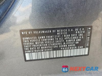 Zdjęcie 12 z 12 samochodu: 2020 VOLKSWAGEN JETTA S VIN:3VWC57BU5LM104442 - miniatura
