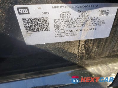Zdjęcie 12 z 12 samochodu: 2022 CHEVROLET MALIBU LT VIN:1G1ZD5ST6NF137019 - miniatura