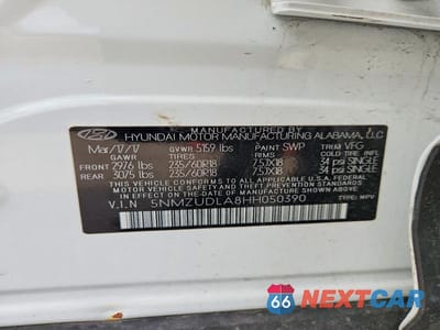 Zdjęcie 13 z 13 samochodu: 2017 HYUNDAI SANTA FE SPORT 2.0T VIN:5NMZUDLA8HH050390 - miniatura