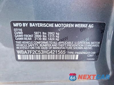Zdjęcie 12 z 12 samochodu: 2017 BMW 750 XI VIN:WBA7F2C53HG421565 - miniatura