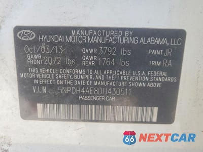 Zdjęcie 12 z 12 samochodu: 2013 HYUNDAI ELANTRA GLS VIN:5NPDH4AE8DH430511 - miniatura