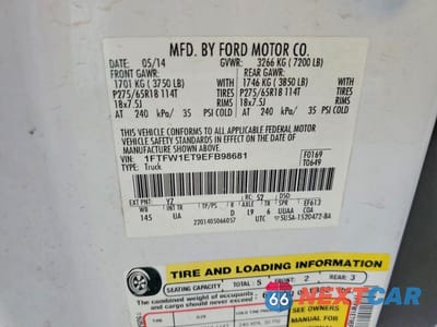 Zdjęcie 13 z 13 samochodu: 2014 FORD F150 SUPERCREW VIN:1FTFW1ET9EFB98681 - miniatura