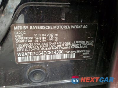 Zdjęcie 12 z 12 samochodu: 2012 BMW 535 I VIN:WBAFR7C54CC814300 - miniatura