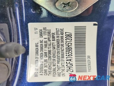 Zdjęcie 12 z 12 samochodu: 2008 HONDA CIVIC LX VIN:2HGFA16598H512087 - miniatura