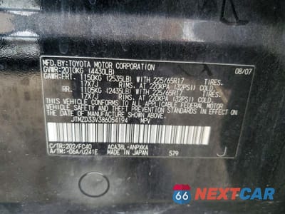 Zdjęcie 12 z 12 samochodu: 2008 TOYOTA RAV4 BASE VIN:JTMZD33V386054194 - miniatura