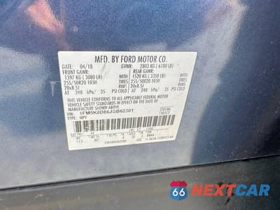 Zdjęcie 10 z 10 samochodu: 2018 FORD EXPLORER XLT VIN:1FM5K8D86JGB62301 - miniatura