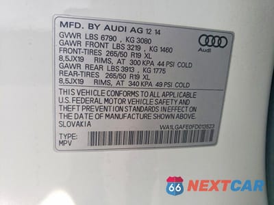 Zdjęcie 13 z 13 samochodu: 2015 AUDI Q7 PREMIUM PLUS VIN:WA1LGAFE0FD013523 - miniatura