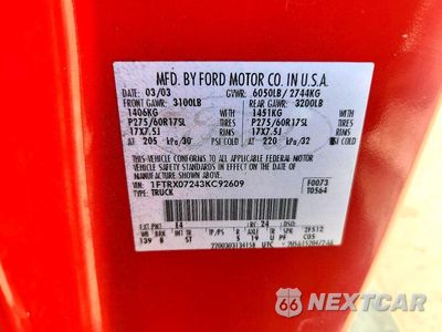 Zdjęcie 12 z 12 samochodu: 2003 FORD F150 VIN:1FTRX07243KC92609 - miniatura
