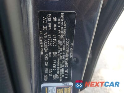 Zdjęcie 12 z 12 samochodu: 2021 KIA FORTE GT LINE VIN:3KPF34AD4ME308327 - miniatura