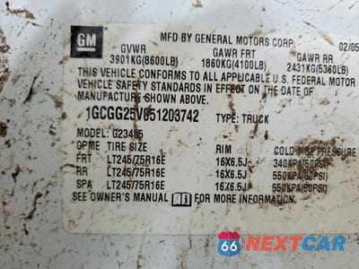 Zdjęcie 12 z 12 samochodu: 2005 CHEV EXPRESS VIN:1GCGG25V051203742 - miniatura