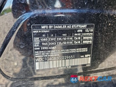 Zdjęcie 12 z 12 samochodu: 2016 MERCEDES-BENZ GLA 250 4MATIC VIN:WDCTG4GB3GJ229651 - miniatura