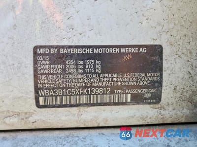 Zdjęcie 12 z 12 samochodu: 2015 BMW 320 I VIN:WBA3B1C5XFK139812 - miniatura