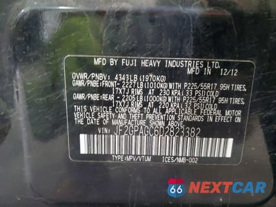 Zdjęcie 13 z 13 samochodu: 2013 SUBARU XV CROSSTREK 2.0 LIMITED VIN:JF2GPAGC6D2823382 - miniatura