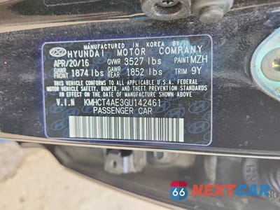Zdjęcie 12 z 12 samochodu: 2016 HYUNDAI ACCENT SE VIN:KMHCT4AE3GU142461 - miniatura