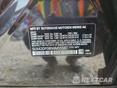 Zdjęcie 14 z 14 samochodu: 2022 BMW X3 SDRIVE30I VIN:5UX43DP08N9M55587 - miniatura