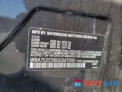 Zdjęcie 12 z 12 samochodu: 2016 BMW 740 I VIN:WBA7E2C56GG547050 - miniatura