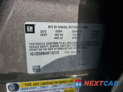 Zdjęcie 12 z 12 samochodu: 2010 CHEVROLET MALIBU 1LT VIN:1G1ZC5EB9AF130176 - miniatura