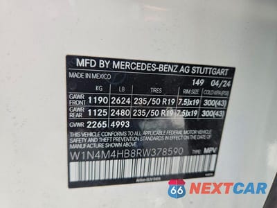 Zdjęcie 13 z 13 samochodu: 2024 MERCEDES-BENZ GLB 250 4MATIC VIN:W1N4M4HB8RW378590 - miniatura