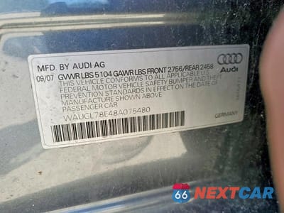 Zdjęcie 13 z 13 samochodu: 2008 AUDI S4 QUATTRO VIN:WAUGL78E48A075480 - miniatura