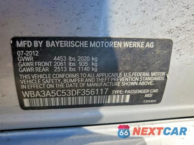 Zdjęcie 12 z 12 samochodu: 2013 BMW 328 I VIN:WBA3A5C53DF356117 - miniatura