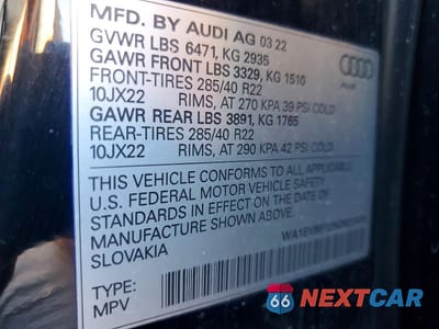 Zdjęcie 12 z 12 samochodu: 2022 AUDI Q8 PREMIUM PLUS S-LINE VIN:WA1EVBF12ND021879 - miniatura