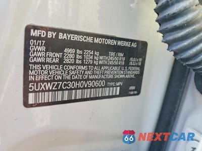 Zdjęcie 13 z 13 samochodu: 2017 BMW X3 SDRIVE28I VIN:5UXWZ7C30H0V90600 - miniatura