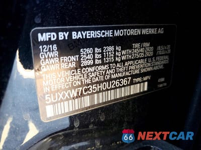 Zdjęcie 12 z 12 samochodu: 2017 BMW X4 XDRIVEM40I VIN:5UXXW7C35H0U26367 - miniatura