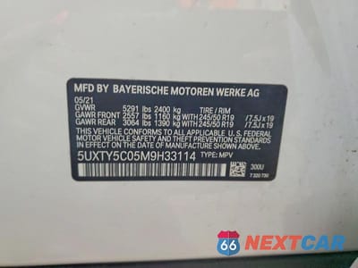 Zdjęcie 13 z 13 samochodu: 2021 BMW X3 XDRIVE30I VIN:5UXTY5C05M9H33114 - miniatura