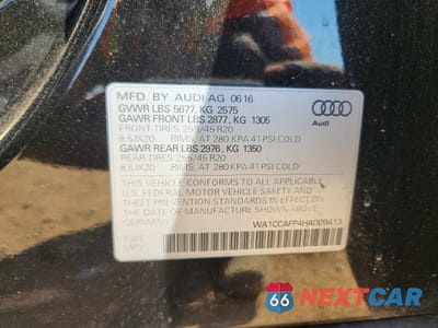 Zdjęcie 13 z 13 samochodu: 2017 AUDI SQ5 PREMIUM PLUS VIN:WA1CCAFP4HA009413 - miniatura