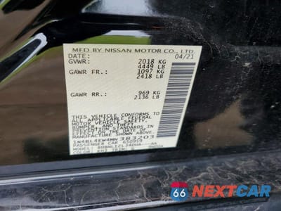 Zdjęcie 12 z 12 samochodu: 2021 NISSAN ALTIMA SL VIN:1N4BL4EW4MN383203 - miniatura
