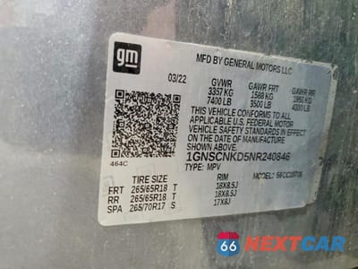 Zdjęcie 13 z 13 samochodu: 2022 CHEVROLET TAHOE C1500 LT VIN:1GNSCNKD5NR240846 - miniatura