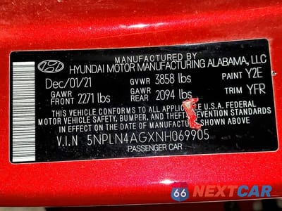 Zdjęcie 13 z 13 samochodu: 2022 HYUNDAI ELANTRA SEL VIN:5NPLN4AGXNH069905 - miniatura