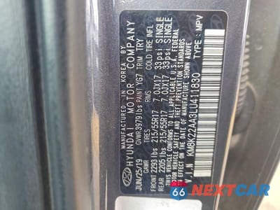 Zdjęcie 13 z 13 samochodu: 2020 HYUNDAI KONA SEL VIN:KM8K22AA3LU411830 - miniatura