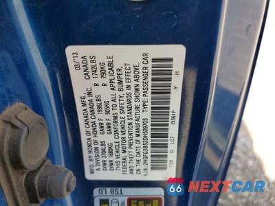 Zdjęcie 13 z 13 samochodu: 2013 HONDA CIVIC LX VIN:2HGFG3B52DH509705 - miniatura