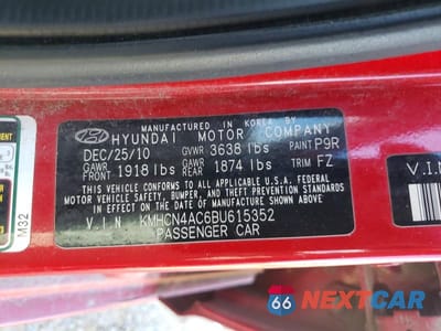 Zdjęcie 12 z 12 samochodu: 2011 HYUNDAI ACCENT GLS VIN:KMHCN4AC6BU615352 - miniatura