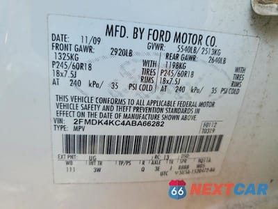 Zdjęcie 13 z 13 samochodu: 2010 FORD EDGE LIMITED VIN:2FMDK4KC4ABA66282 - miniatura