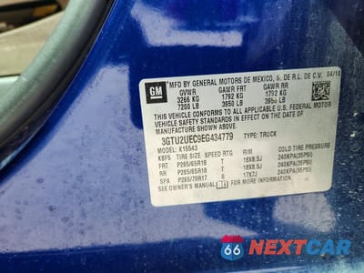 Zdjęcie 12 z 12 samochodu: 2014 GMC SIERRA K1500 SLE VIN:3GTU2UEC9EG434779 - miniatura